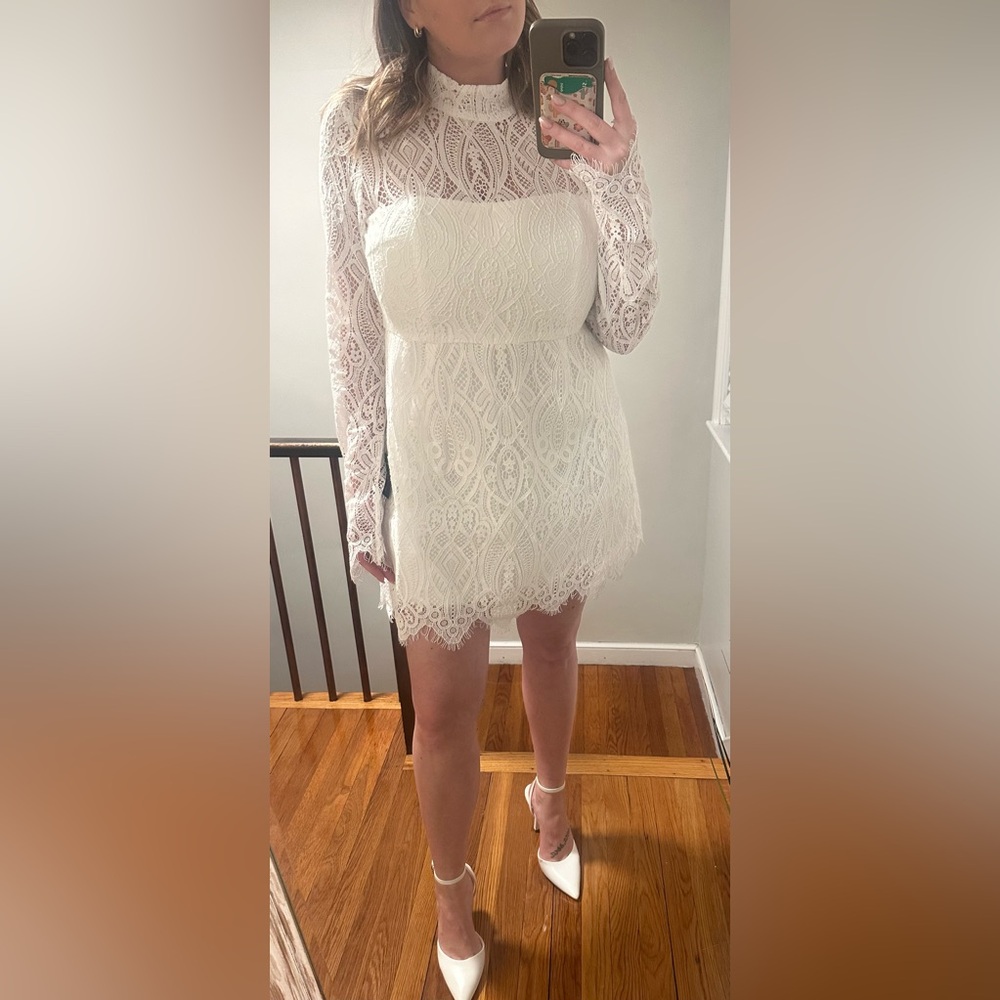 Elegant Lace White Dress